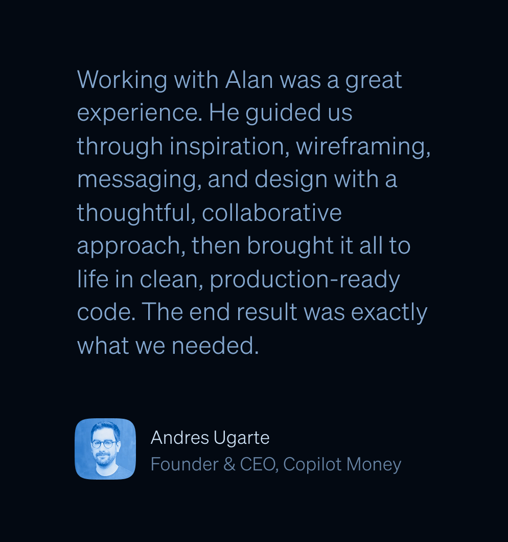 Testimonial from Andres Ugarte